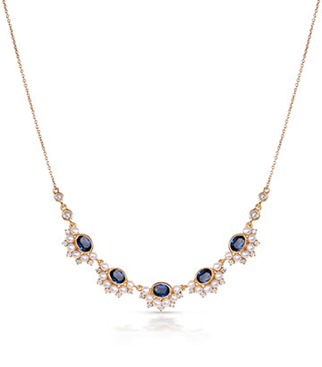 Pearl,Diamond and Blue sapphire necklace